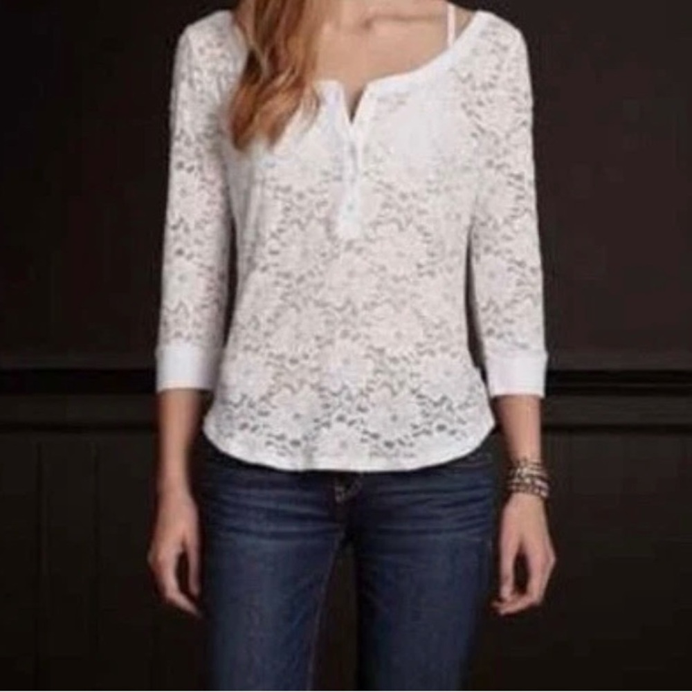 Hollister Cream Lace Blouse size M - Picture 10 of 10